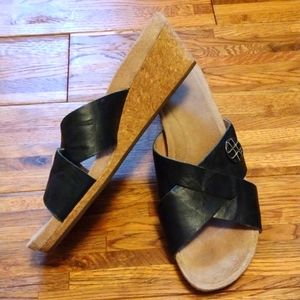 UGG Leather Lyra Wedge Slides